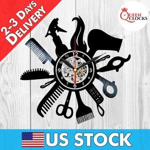 Hairdresser Vinyl Wall Clock Hair Salon Decor Gift